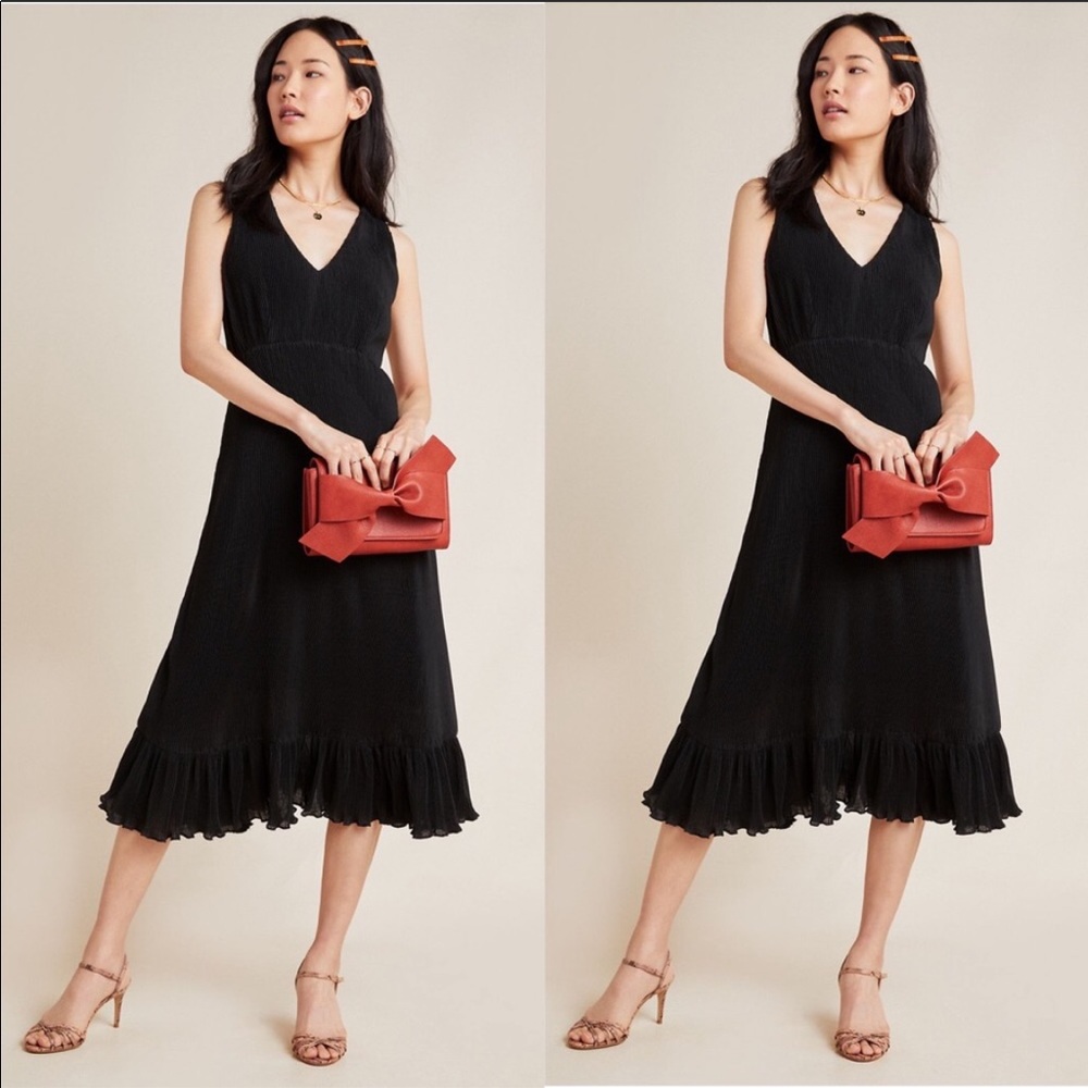 Anthropologie Vera Pleated Maxi Dress